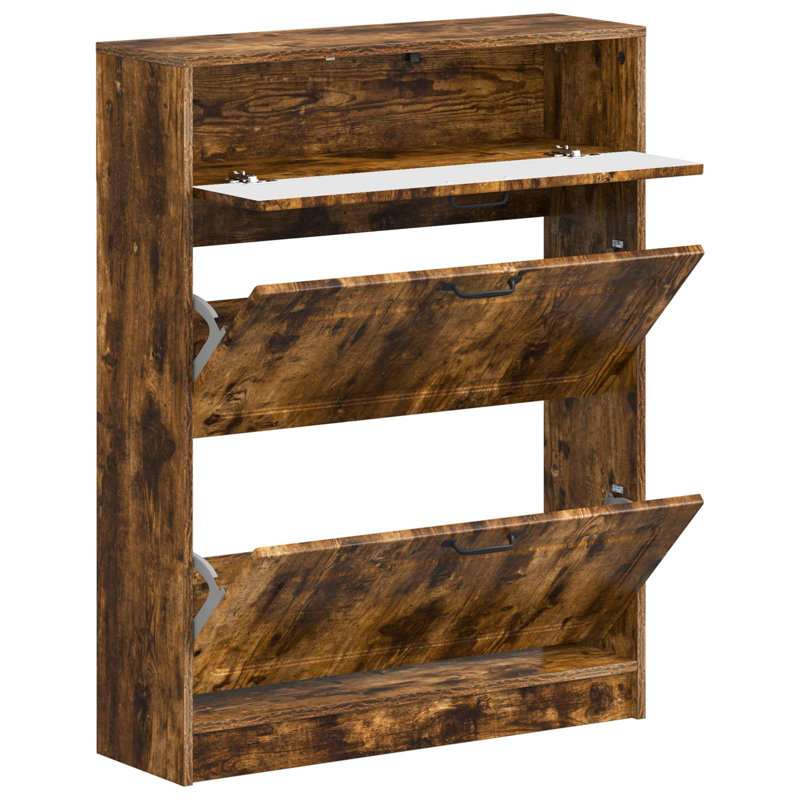 Flip Down Shoe Storage, Smoked Oak