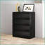 Commode, 4 tiroirs moderne sans poignée 31,5 po | Noir | Panneau de particules