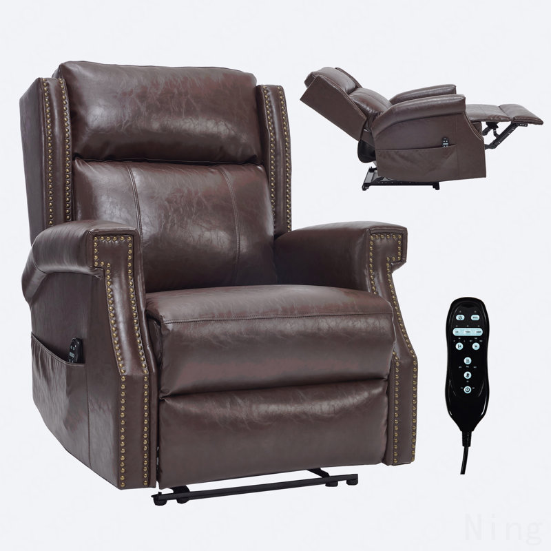 Fauteuil inclinable de massage manuel brun en similicuir - 8 nœuds vibrants, 3 modes, robuste, Brun