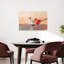 Cardinals Meet A Bee Abstract Contemporary Bee Bird Landscape Nature Wall Art Print 1 Piece Wrapped Canvas Wall Art-1610689918