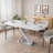 47.25''-63'' Modern White Glossy Dining Table For 4-6 People-1680846638