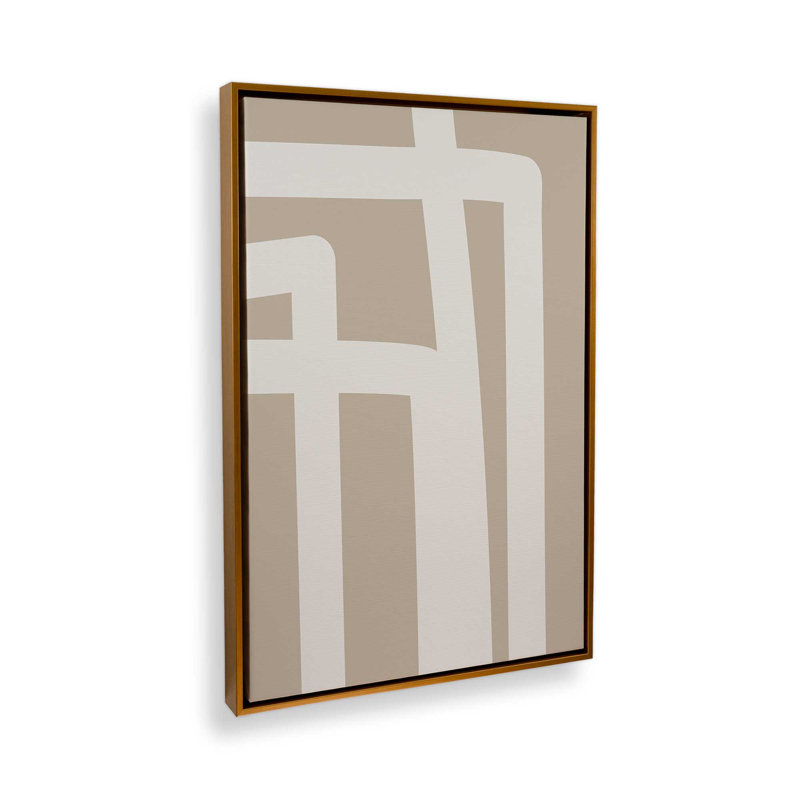 «Neutral Abstract 5B» par Garima Dhawan, impression sur toile, Cadre flottant, H 16 po x l 12 po, Doré