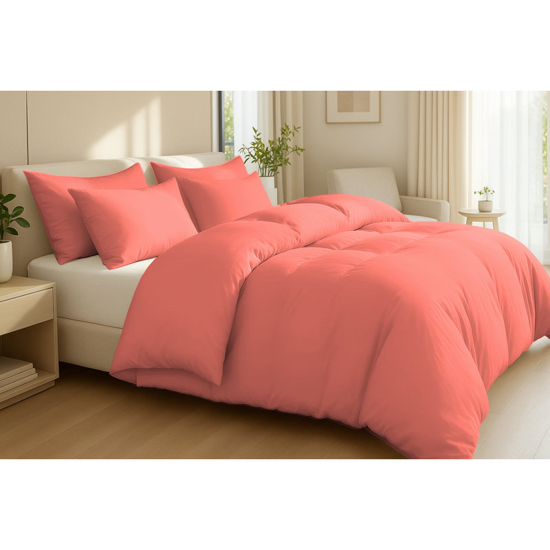 Egyptian Cotton 400TC Extra Long Staple Bedding Set – Breathable & Hypoallergenic Duvet Cover Set with Zipper Closure & Corner Ties