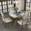 Chaises de salle à manger, ensemble de 4 chaises de salle à manger blanches et dorées avec pieds dorés, chaises de cuisine et de salle à manger à haut dossier