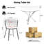 Ensemble de salle à manger rond à piédestal transparent avec fauteuil de salle à manger en velours ciel-1309243290-1309243300