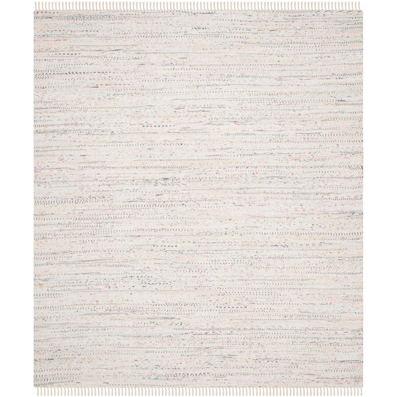 Tapis en coton tissé à la main Valerton, Carré 4 pi