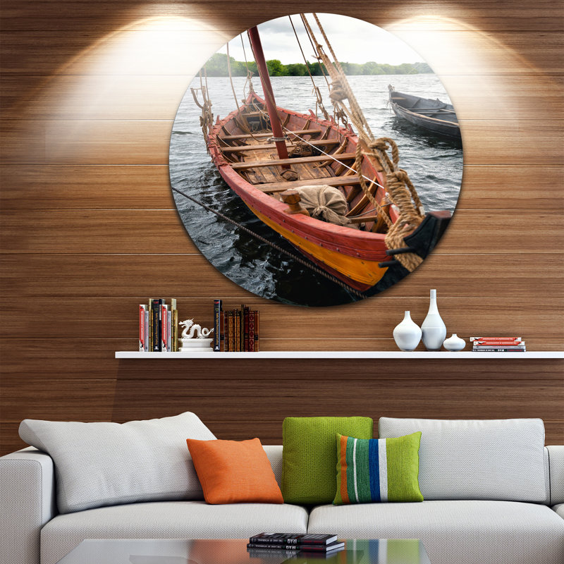 « rétro bateau en bois », reproduction de photo sur métal, H 38 po x l 38 po x P 1 po