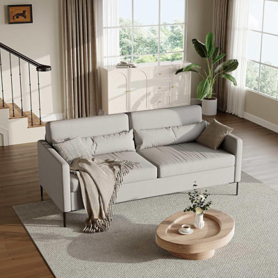 80 Inch Sofa Couch With Extra Deep Seats, 3 Seater Sofa For Living Room, Modern Couch And Sofa, Comfy Armrests And Seats And Backrests, Easy Installation