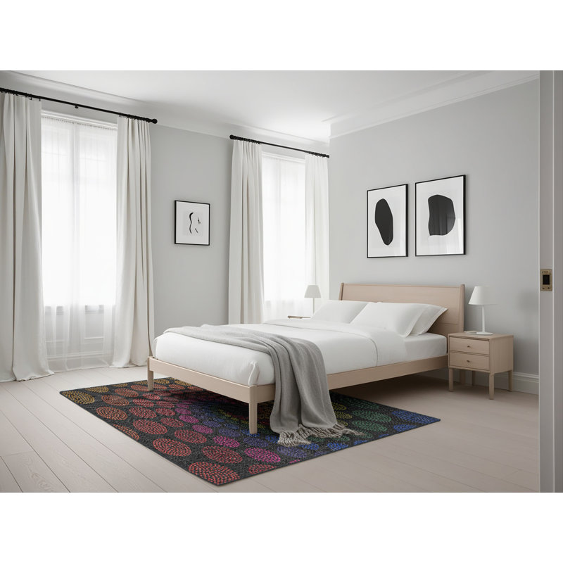 Tapis marron / bleu Power Loom, Rectangle 5 pi x 7 pi