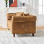Canapé en tissu 80 po Chesterfield ,tech, canapé à accoudoirs roulés en tissu de haute technologie, canapé rembourré de style Mid-Century, canapé 3 places pour le salon, le bureau, l’appartement, brun.