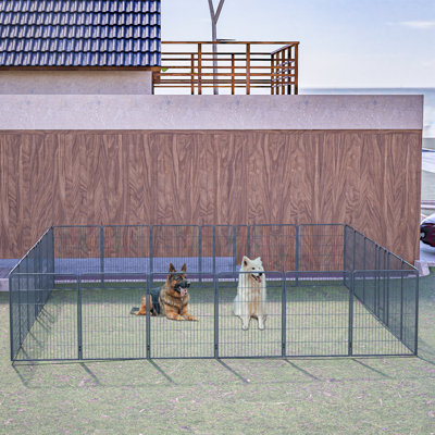 Parc pour chien pliable 40 po - clôture pour animaux 24 panneaux avec porte verrouillable pour toutes les tailles de chien, idéal pour l'extérieur, le camping-car et le camping