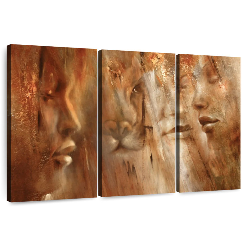 Leisha Faces II, 24" H x 38" W