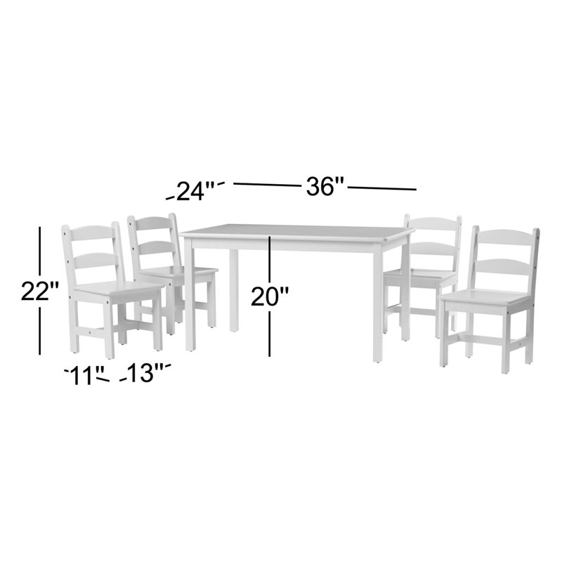 Briyon Kids 5 Piece Play Or Activity Table and Chair Set, Honey