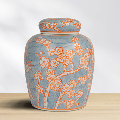 Decorative Ceramic Ginger Jar with Lid