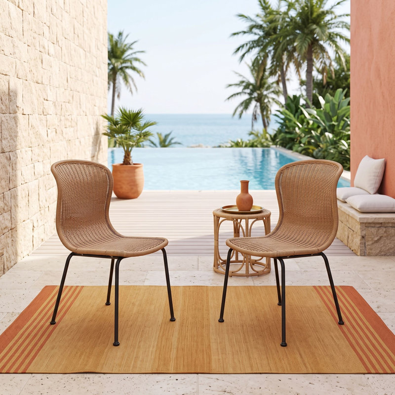 Chaises d'extérieur en osier tissé à la main toutes saisons