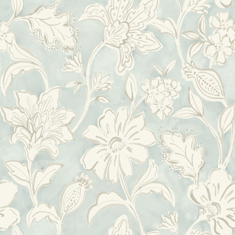 Rouleau de papier peint L 33 pi x l 20,5 po Chelsea, Turquoise