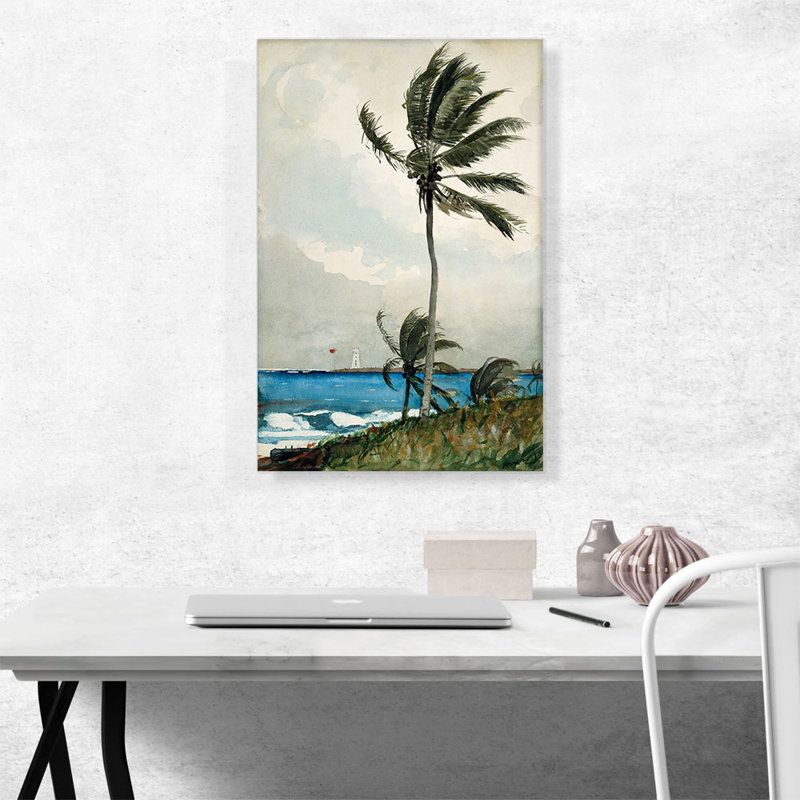 «Palm Tree Nassau 1898» par Winslow Homer, reproduction d'art sur toile tendue, H 26 po x l 18 po x 1,5 po