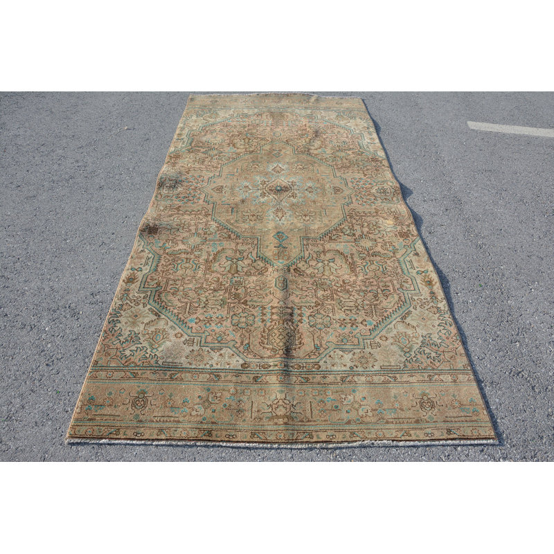 Tapis luxueux, tapis turc, grand tapis 4,5 x 9,3 pi, tapis rétro, tapis Anatolian, tapis vert
