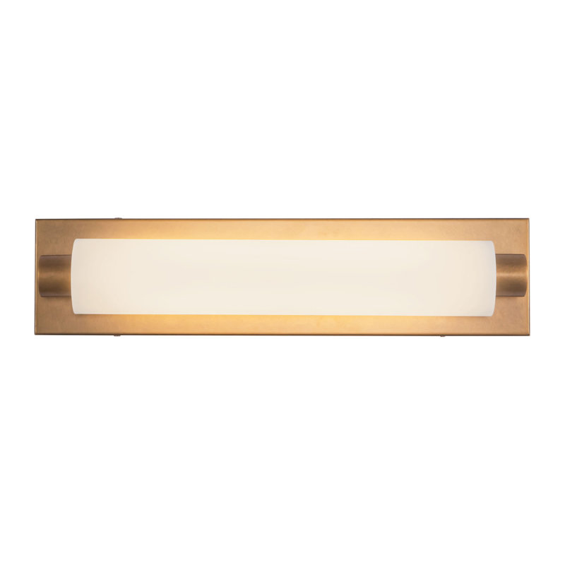 Charleston 19-in Black dimmable LED Bathroom Vanity Light, Antique Brass