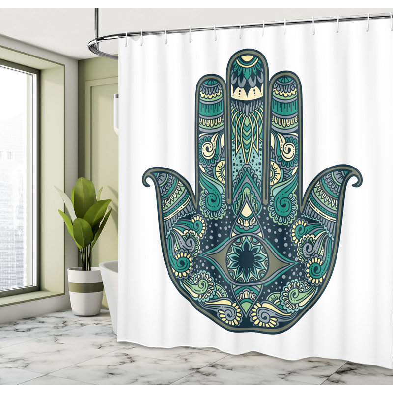  Rideau de douche avec crochets inclus, Vert jade, H 84 po x l 69 po