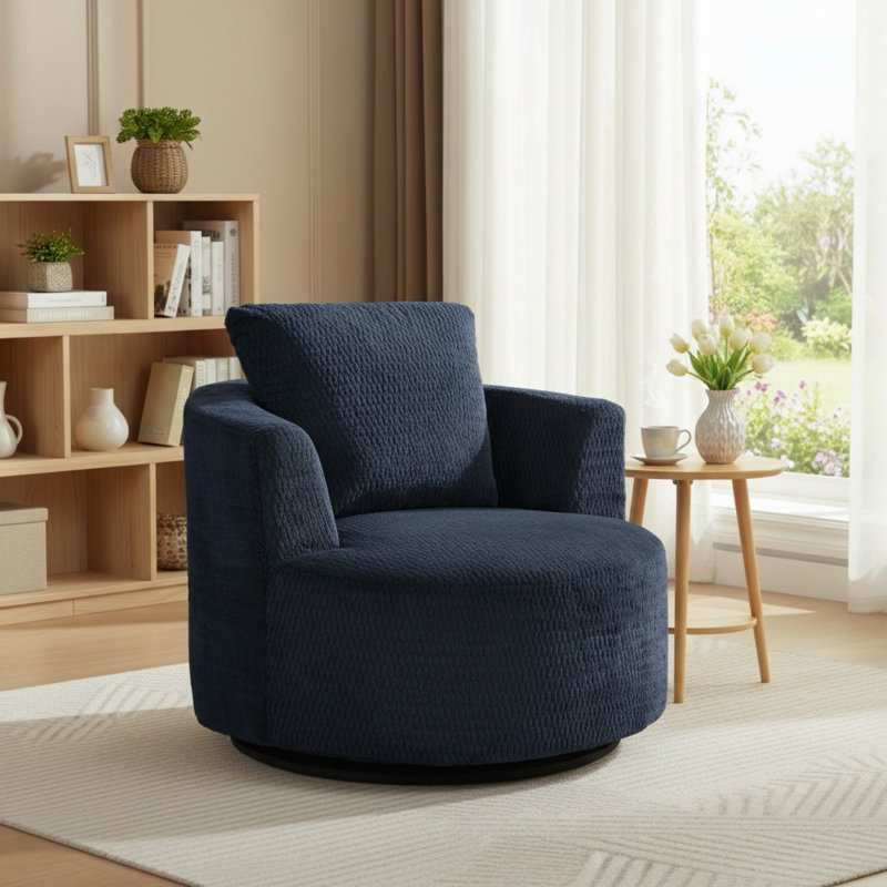 Fauteuil d'appoint pivotant à 360 ° compressible - siège moderne et confortable pour salon, bureau, appartement