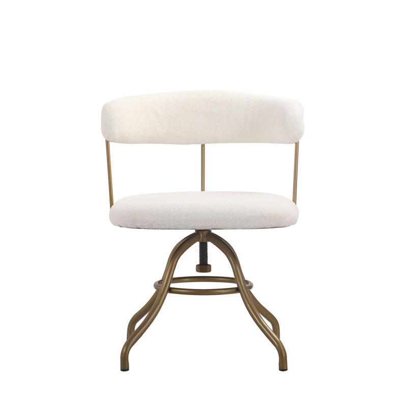 Swivel Task Chair Vanity Chair, White