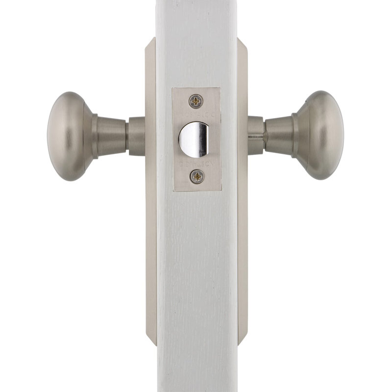 New York Plate with New York Door Knob, 2-3/4", Satin Nickel