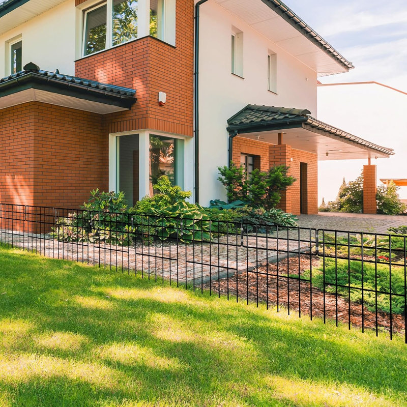 43cm H x 33cm W Metal Animal Barrier Fence, 10 Pack Decorative Garden Border, No Digging Patio Fence, 3.3m Total Length, 25