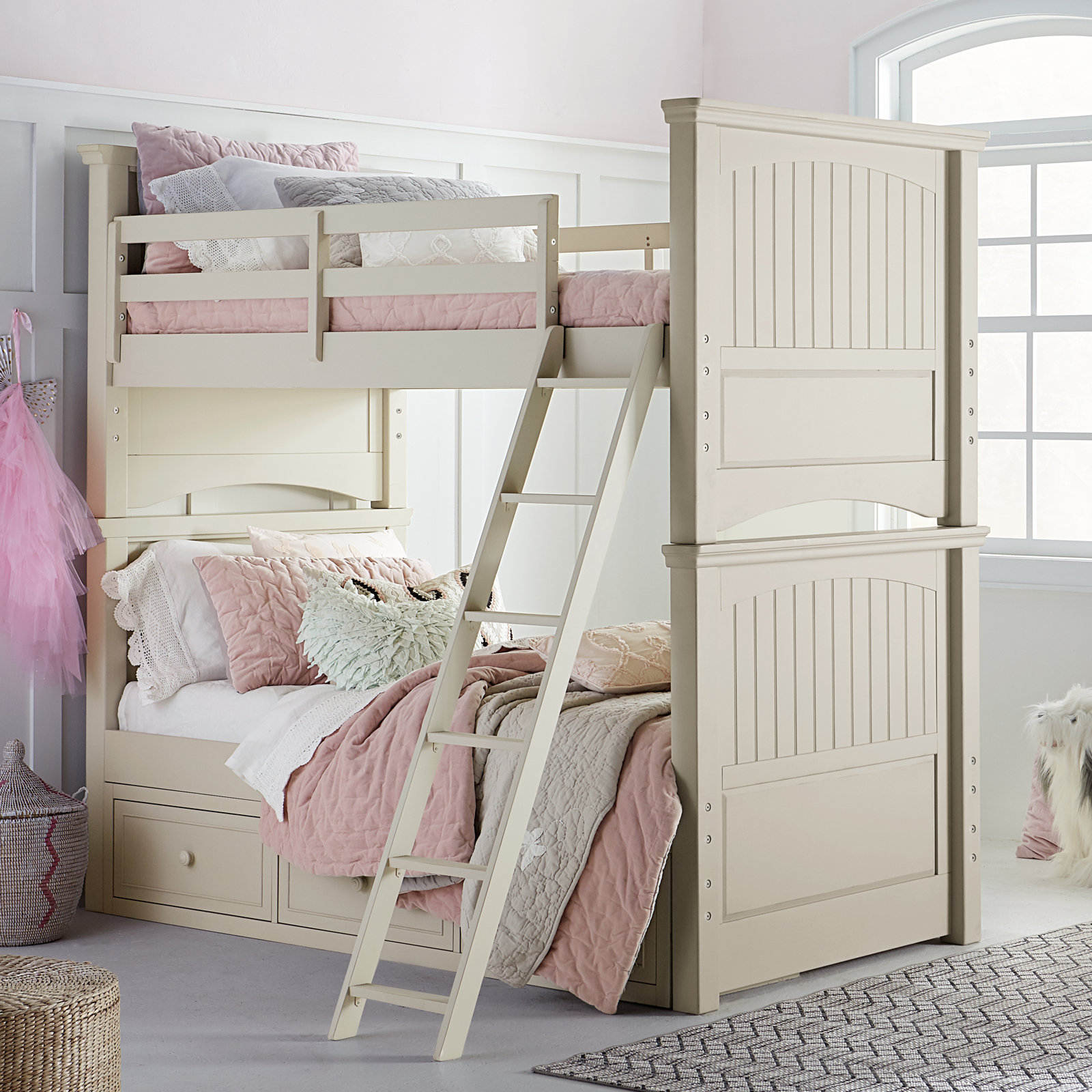 Kids Twin Over Twin Bunk Bed