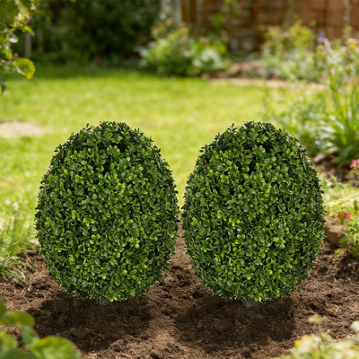 UV Resistant Artificial Outdoor Flowers, Waterproof Oval-Shaped Fake Evergreen Bushes For Garden Front Porch Patio Indoor Use