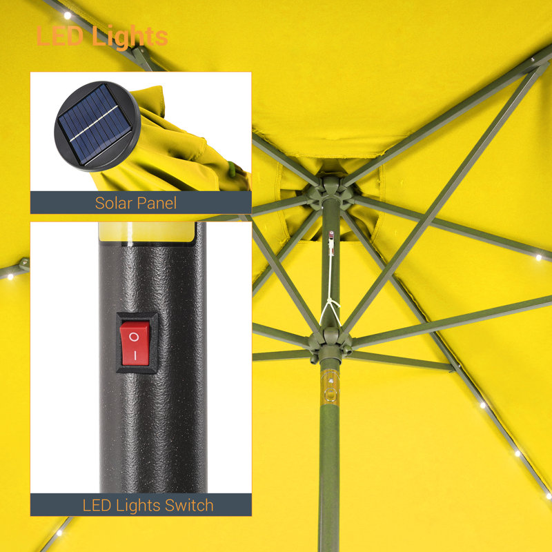 Parasol de marché rectangulaire 108,2 po x 72,4 po Yvonne, Jaune