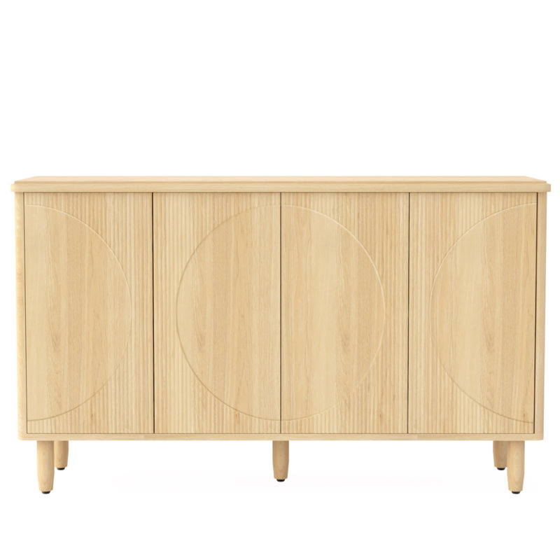 Buffet 59,74 "moderne en noyer avec rangement, Noyer