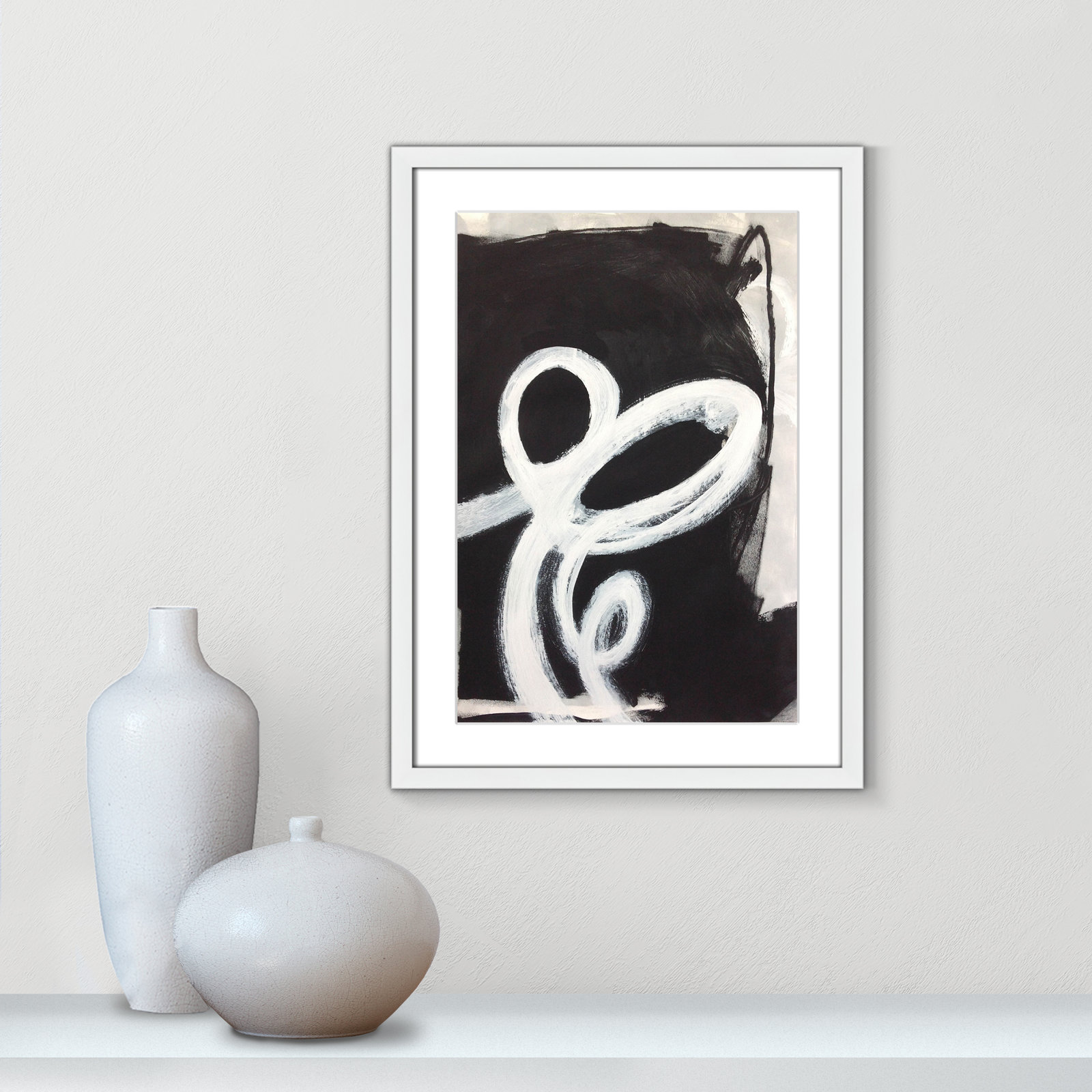 Ansonia Swirly Swirls II Print by , White Single Picture Frame, Yes, 23" H x 17" W x 1.25" D