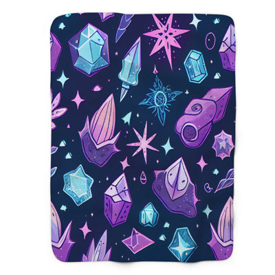 Cartoon Crystal Delight - 1 Piece Premium Sherpa B Throw Blanket