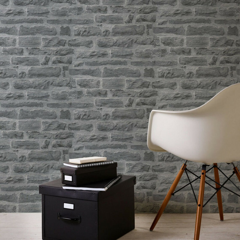 Rouleau de papier peint Mcgrail, Gris foncé