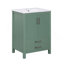 24'' Bathroom Vanity With Ceramic Sink Combo, Modern Freestanding Storae Cabinet  With Silver Handles,  Soft Closing Doors
