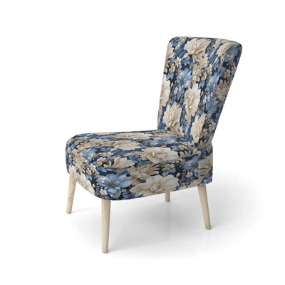 Chaise d'appoint rembourrée Blue Vintage Romance