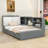 Wood Twin platform bed with Drawers,Shelves,and Headboard-121537573