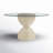 Trevor Round Glass Top Solid Wood Base Dining Table