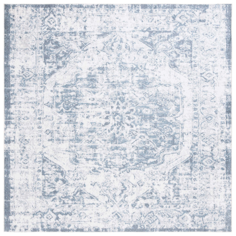 Calsbeck Performance Machine Washable Oriental Rug, Square 6'7"