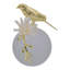 Sagebrook Home 7" Madilynn  Crystal Sphere Metal Bird Statuary