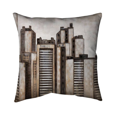 Striped skyscrapers - 20"x20" Outdoors Throw pillow - Spun poly - Print on demand