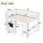 Twin Size Wood Loft Bed Frame With Playful Sliding Chalkboard, Built-in Bookshelf And Safety Rails For Kids Teens, space-saving, Quiet Design, No Spring Mattress Required, White-97205932-97205933