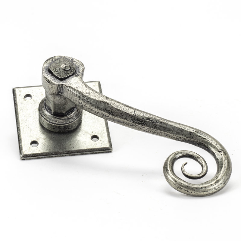 Monkeytail Lever on Rose Set (Diamond), Pewter Patina