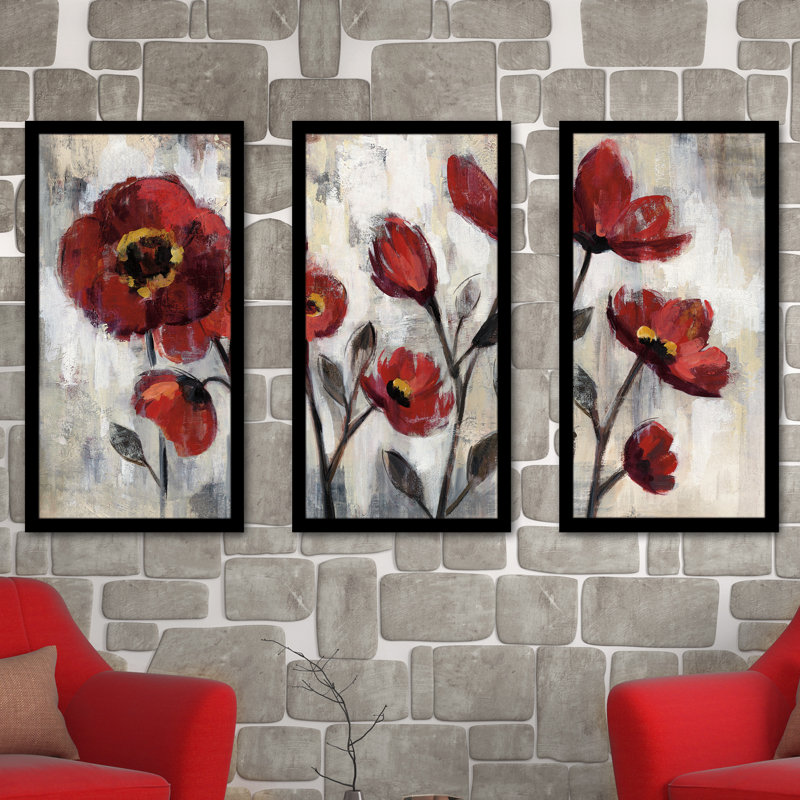 Reproduction de peinture à l’acrylique encadrée à multiples images, H 33,5 po x l 52,5 po x P 1 po