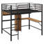 Lit mezzanine avec bureau en L et tablettes