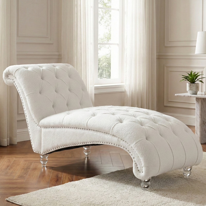 Chaise longue sans accoudoirs 62,8 po, Clair, Blanc