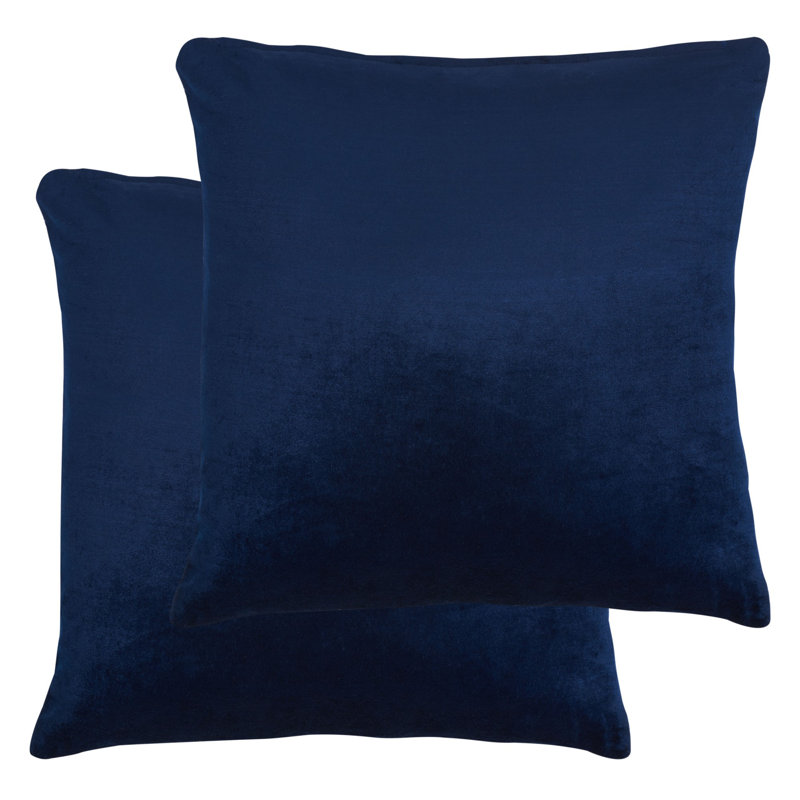 Velvet Reversible Pillow Cover, 18" H x 18" W, Navy