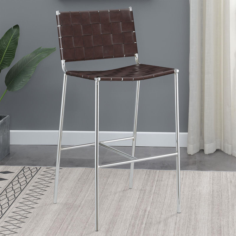 Casilde Leather Counter Stool, Bar Stool (29” Seat Height)