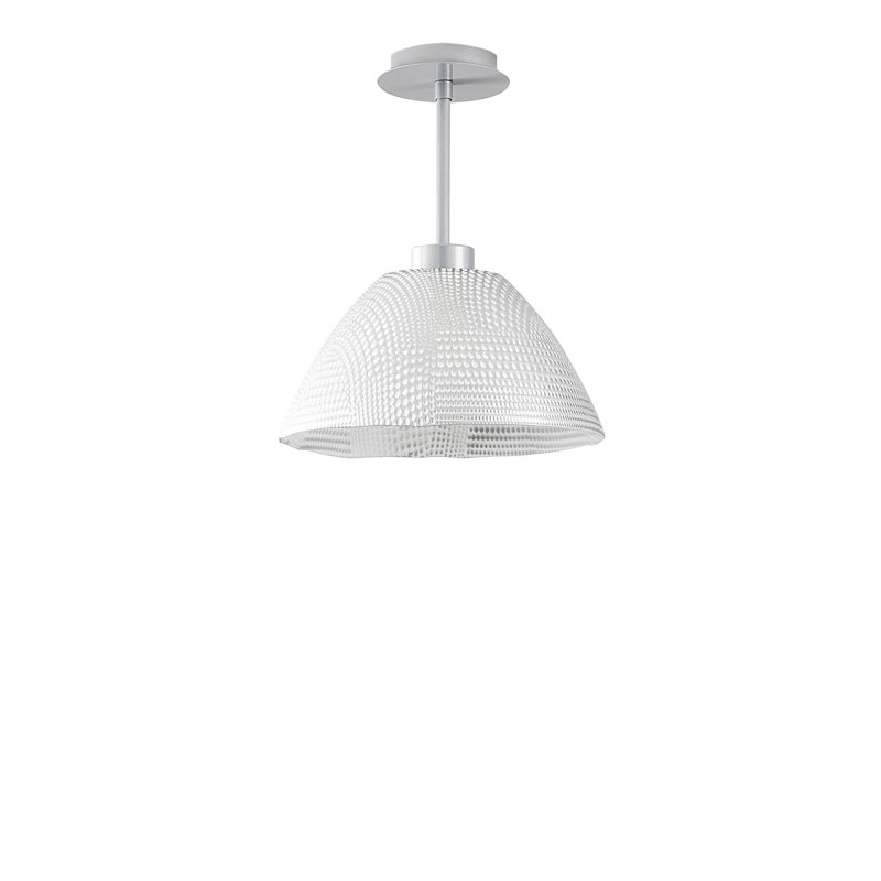 Plafonnier semi-encastré 1 lumière 11,81 po Conrad, Argent
